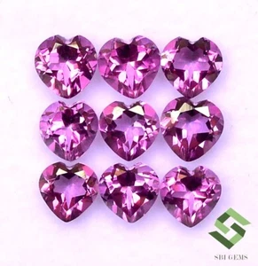4x4 mm To 8x8 mm Natural Pink Topaz Heart Shape Cut Lot 10 Pcs Calibrated Gems - Picture 1 of 9