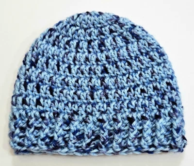 Beanie Baby Boy Newborn 0-3 Months 1 Each Handmade Variegated Blue - Image 1 of 2