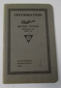 1922 INFORMATION, PACKARD MOTOR TRUCKS Models D and E - Picture 1 of 9