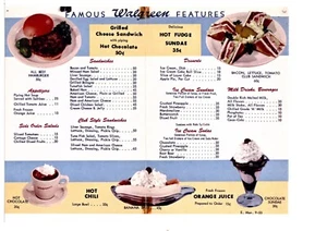 1950'S WALGREENS MENU 8X10 GLOSSY REPRINT VINTAGE STYLE - Picture 1 of 1