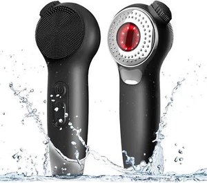 Electric Facial Cleansing Brush Silicone Face Scrubber Thermal Massage for Women - Picture 1 of 19