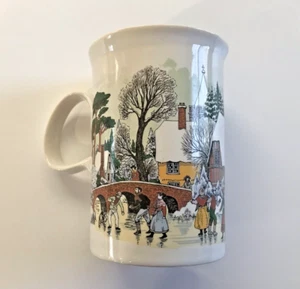 1 Coffee Mug 1 Dunoon Winter Village Scene Christmas Scotland Village & Skaters - Picture 1 of 3
