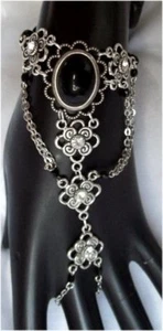 ^v^Handschmuck*Dark Flower*LARP*Slave*Gothic*Steampunk*schwarz*Burlesque^v^ - Bild 1 von 1