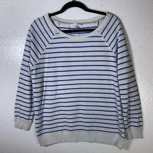 Victoria's Secret Women's Size Medium Striped White Blue Sweater Pullover VS - Picture 1 of 9