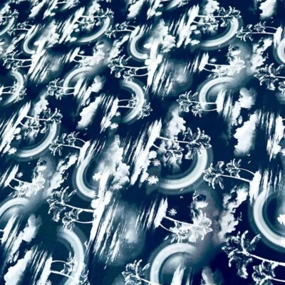 FREE SHIPPING Spandex Fabric Palm Trees Stretch 60"wide Swimsuit By The Yard - Image 1 of 4