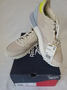 Reebok Para Mujer Clásico Cuero Ondulado ""BEIGE MODERNO GRIS A DOS AGUAS"" Talla 9 - Imagen 1 de 7