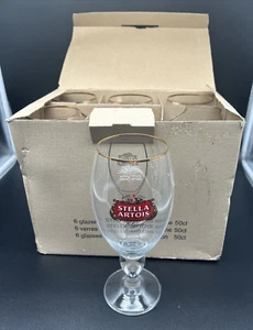 Stella Artois 50cl Goldrand 600 Jahre Braubrille 6er Set Neu im Karton - Bild 1 von 10