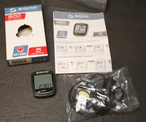 Computadora para bicicleta Sigma 500 con cable 5 funciones impermeable-nueva - Imagen 1 de 11