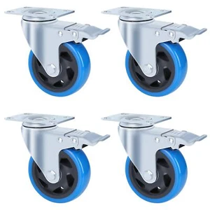 4/8 Set Schwerlastrollen mit Bremse 100mm Transportrollen 360° Rollen Lenkrollen - Bild 1 von 9