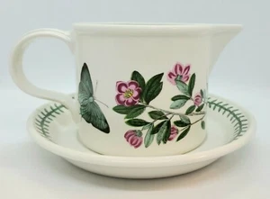 Portmeirion Botanischer Garten Trommelform Sauciere & Unterteller Rhododendron EUC - Bild 1 von 7