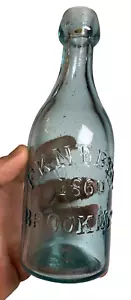 Antike Blob Top Blobtop Soda Bier Flasche F. KNEBEL 1860 BROOKLYN New York NYC - Bild 1 von 24