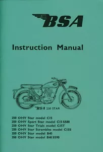 BSA C15 B40 Manual C15SS C15T C15S Trial Scrambles Instruction Book 1964-65 - Picture 1 of 4