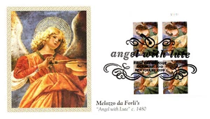  Bloque de placas Fleetwood Cachet ANGEL primer día sin dirección sin sellar FL342 - Imagen 1 de 2