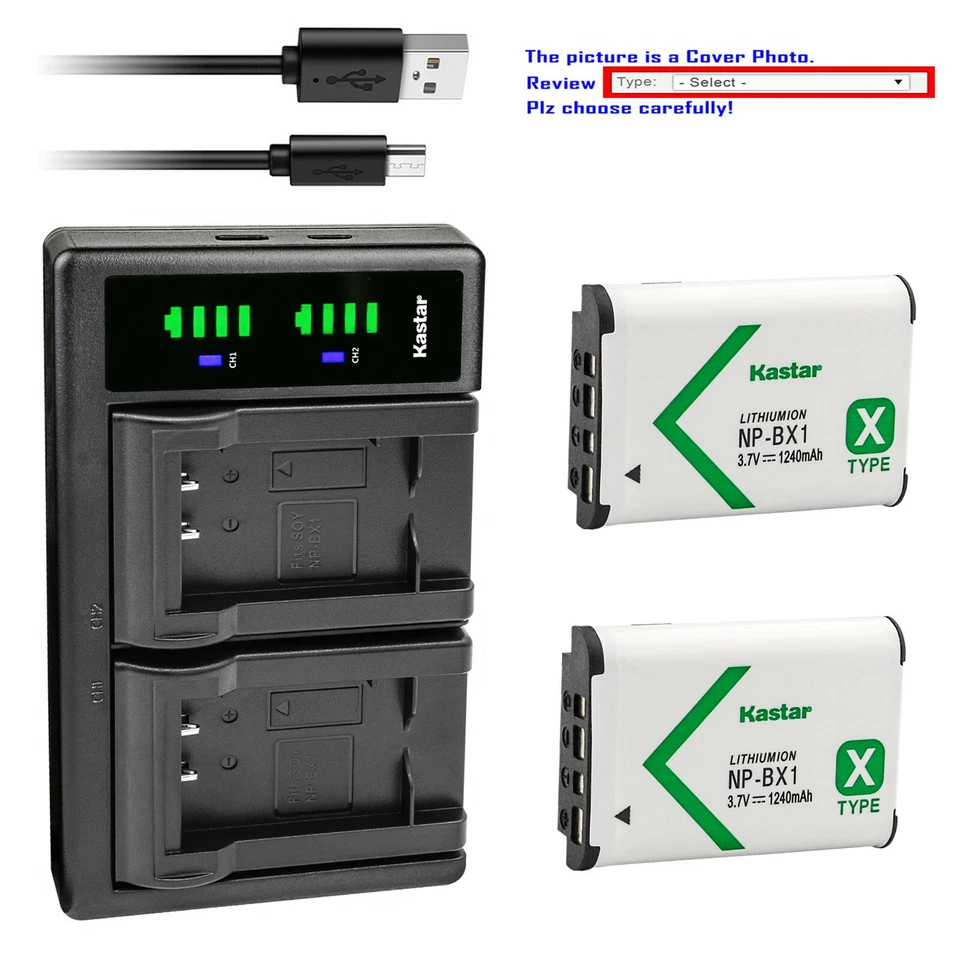 Kastar NP-BX1 Battery LTD2 USB Charger for Sony ZV-1 II Digital Camera ZV1 ZV1F