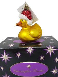 Christopher Radko Quistmas Quaker (Ente) Weihnachtsschmuck - NEU - ETIKETT - BOX - Bild 1 von 8