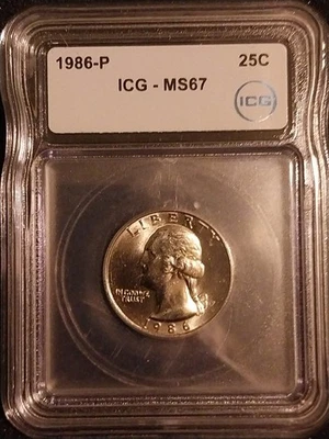 1986-P Washington Quarter MS67 ICG - Image 1 of 2