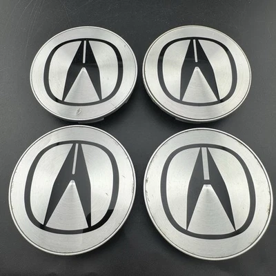 SET OF 4 ACURA TL CL RSX TL RL TSX Center Caps Hub Covers BRUSHED ALUM FACE - Image 1 of 4