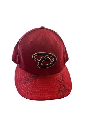 Arizona Diamondbacks Hat Red Large/ XL 3 Signed Signatures Augie Ojeda  - Image 1 of 4