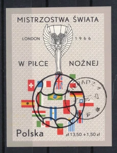 Estampilla de fútbol de Polonia 1966 SG MS1657 fina usada - Imagen 1 de 1