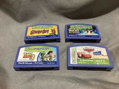 Leapster LeapFrog Learning Game Cartridges Lot of 4 Disney Star Wars Scooby K-2 - Image 1 of 4