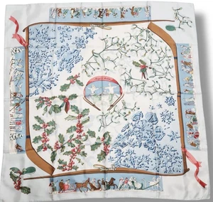 HERMES Scarf Carr 90 Last Year s Snow Vintage Good Condition from JAPAN - Picture 1 of 10