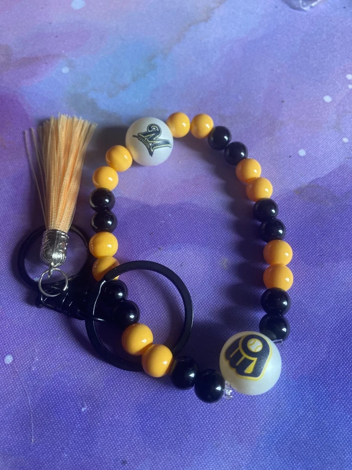 Milwaukee Brewers phone charm, tumbler charm, keychain, bracelet - Image 1 of 1