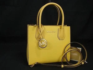 MICHAEL KORS Leather 2Way Handbag Tote Shoulder Bag Women's Yellow - Picture 1 of 10