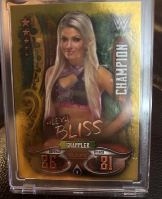 2018 Topps WWE Slam Attax Gold India Foil Exclusive RARE Alexa Bliss - Image 1 of 2