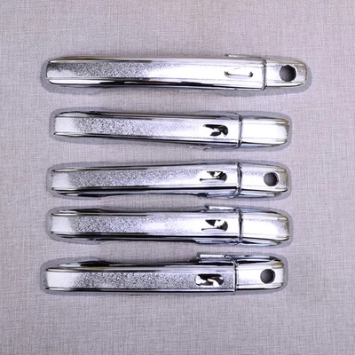 Cubierta de manija de puerta plateada delantera trasera izquierda derecha apta para Honda CR-V CRV 2003-2006 Foto 1 de 4