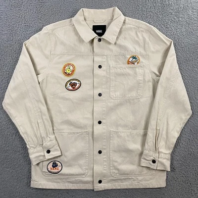 Chaqueta Vans Para Hombres Mediana Lona Ropa de Trabajo Tareas Abrigo Utilidad Parche Bolsillo Patín Foto 1 de 4