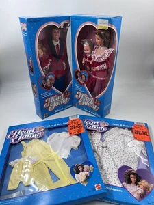 The Heart Family-Kiss & Cuddle Doll Mom Dad & Baby Girls Mattel #3140 3141 1986 - Picture 1 of 24