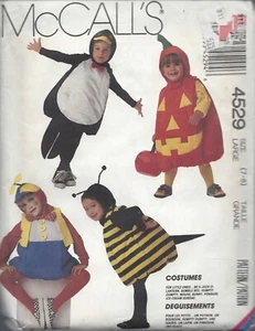 McCall's 4529 Costume Pattern ~ Child Size 7-8 Penguin Pumpkin Bee Bunny Mouse - Picture 1 of 2