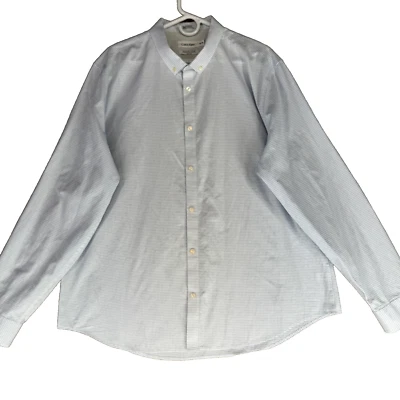 Camisa informal Calvin Klein Infinite Cool sin planchar para hombre talla XXL blanca a cuadros Foto 1 de 4