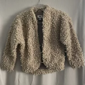 Old Navy Jacke Mädchen Medium 8 Beige Kunstfell Mode Wintermantel Weich Puffy Neu - Bild 1 von 4