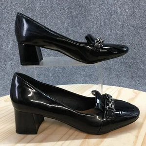 Tahari Shoes Womens 7 M Mary Kiltie Loafer Pumps Black Leather Casual Heeled - Picture 1 of 19