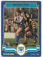 1986 Scanlens (114) Matthew LARKIN North Melbourne  ""