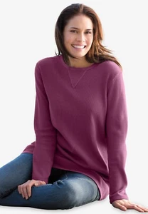 Woman Within Thermal Sweatshirt Med/3X New With Tags In Original Bags - Foto 1 di 9