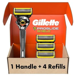 Men's Razor, 5 Blades with Trimmer, Lubrication, Handle + 4 Refills - Picture 1 of 7