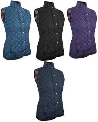 Hazy Blue Ladies Womens Tanya Body warmer Gilet Quilted Padded Waistcoat 8-24