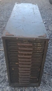 Kardex Card/File Drawer Army Green Metal - Picture 1 of 14