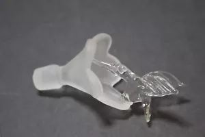 Perfume Bottle Stopper Hummingbird on Trumpet Flower Clear and Satin Glass 3" H - Picture 1 of 6