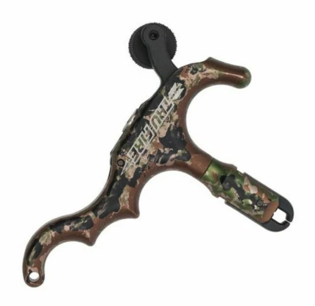 Tru-Fire Edge 4-Finger Aluminum Hand Held Archery Bow Release - Camo