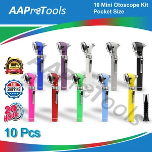 JUEGO DE 10 MINI BOLSILLOS DE OTOSCOPIO LED DE FIBRA ÓPTICA MIRA OREJA DIAGNÓSTICO MÉDICO ENT-PICK - Imagen 1 de 12