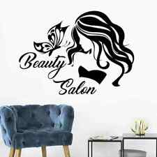 Beauty Salon Sign Hairdressing Wall Sticker Vinyl Butterfly Fashion  Art Decor 