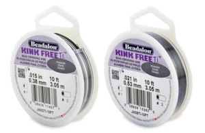 Beadalon® Kink Free™ Titanium Schmuckdraht zum Besaiten von Perlen (3m/10ft) - Picture 1 of 4