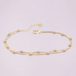 Au750 Real 18K Yellow Gold Bracelet For Women 2.5mm Wheat Gold Bracelet 6.5''L - Picture 1 of 3