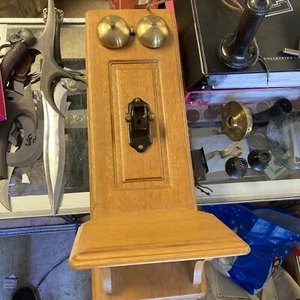 Early Swedish American Antique Cathedral Top Oak Wall Phone See Pics - Picture 1 of 21