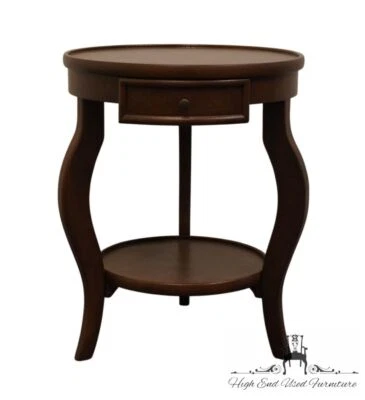 KATHY IRELAND Contemporary Modern 20" Round Accent End Table with Antiqued Cr... - Image 1 of 4
