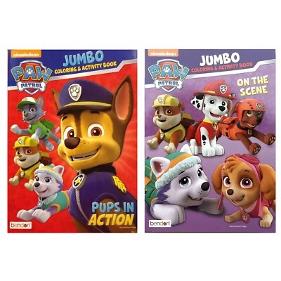 Juego de 2 libros jumbo para colorear y actividades Nickelodeon PAW PATROL niños niños niñas Foto 1 de 4