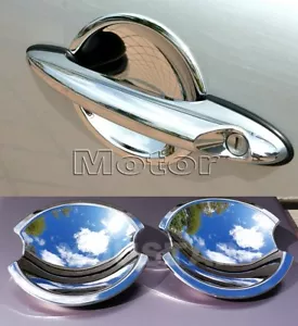 UK STOCK 2 CHROME Door Handle Cup Inserts for MINI Cooper S R50 R53 R55 R56 R57 - Picture 1 of 11